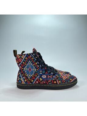 Dr. Martens Hackney Weave Aztec Multi 7-Eye Casual Streetwear Boots Women's Sz 7
